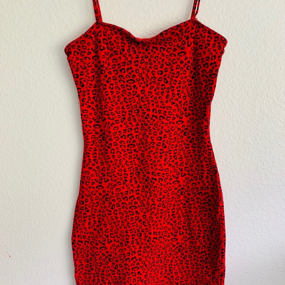 red cheetah print dress